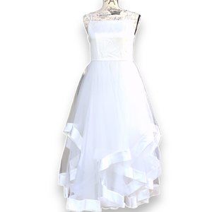 White Midi Dress* Teen* Flower Girl or Ring Bearer* Size 14